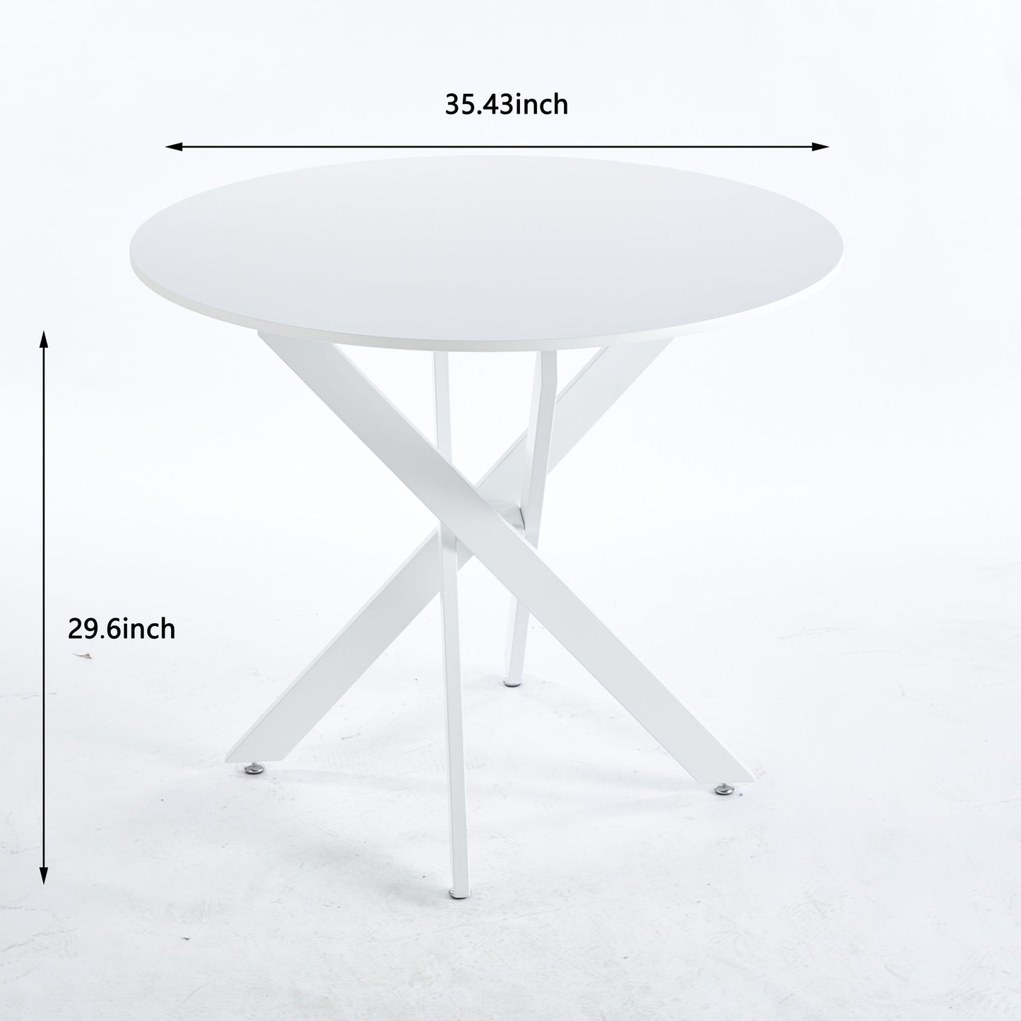 Mid-Century Dining Table For 4 - 6 People With Round MDF Table Top, Pedestal Dining Table, End Table Leisure Coffee Table, Cross Leg Home Essentials