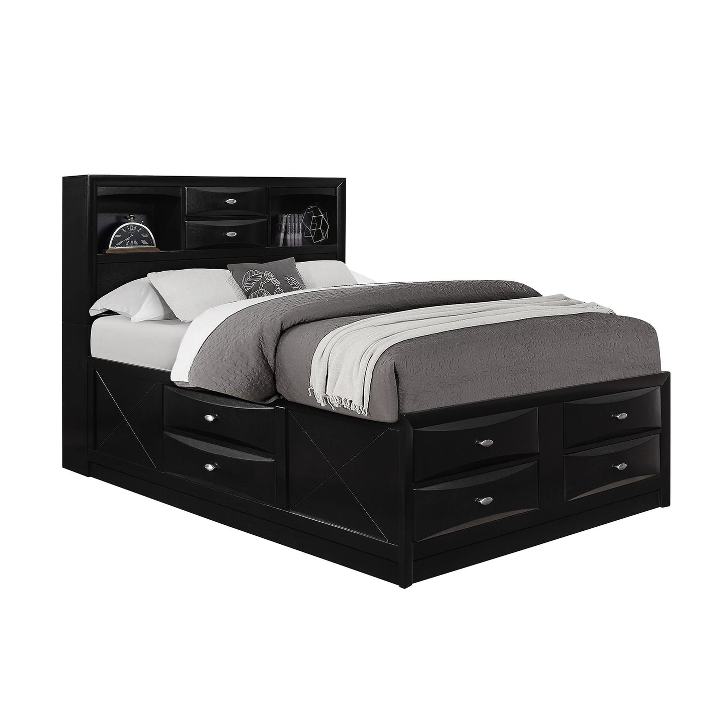 Lucille - Bed With Storage And Bookcase Headboard Global Furniture USA