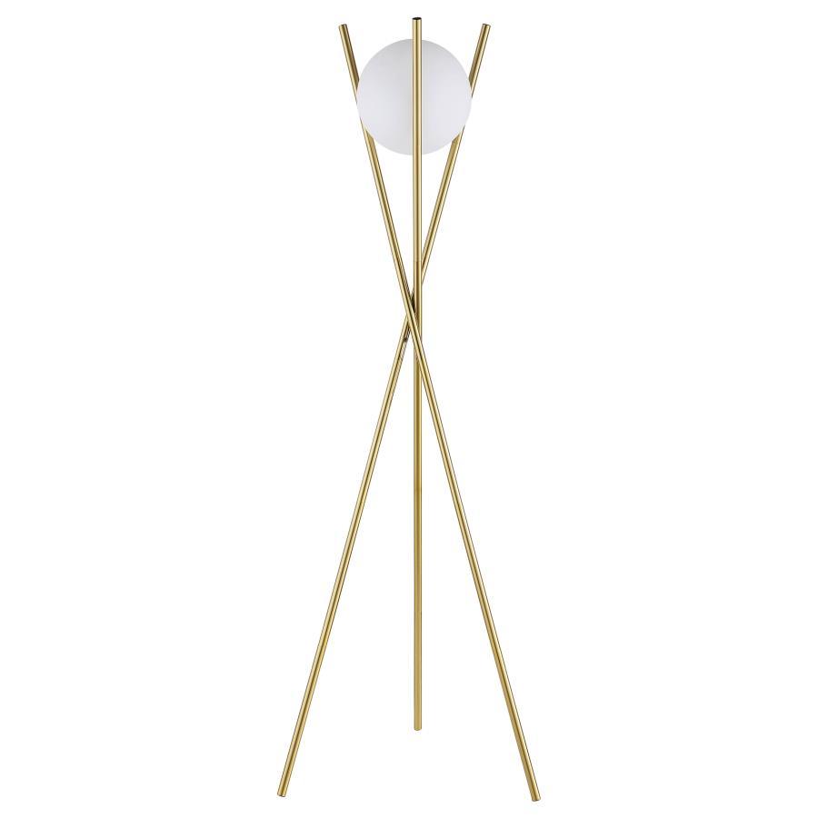 Yamileth - Spherical Bulb Metal Tripod Floor Lamp - Gold Coaster Fine Furniture