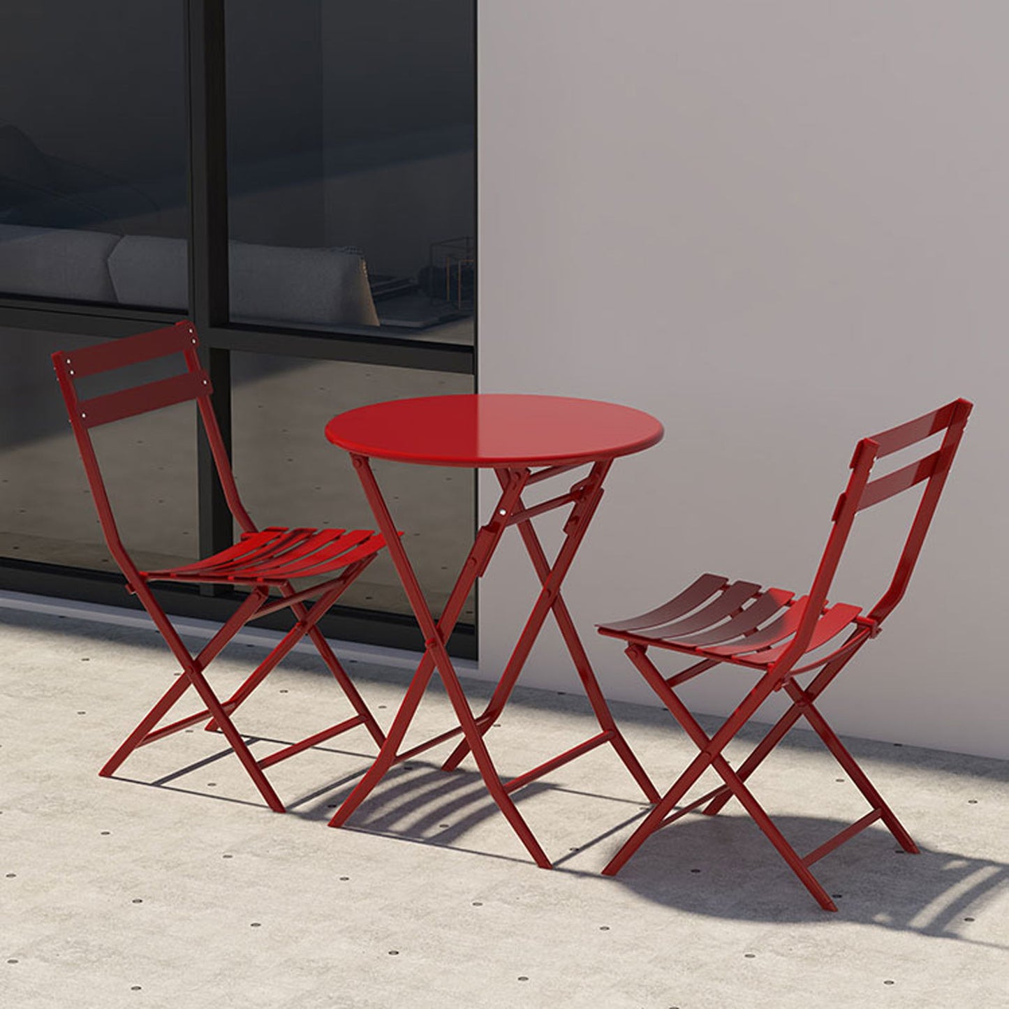 3 Piece Patio Bistro Set Of Foldable Round Table And Chairs Home Essentials