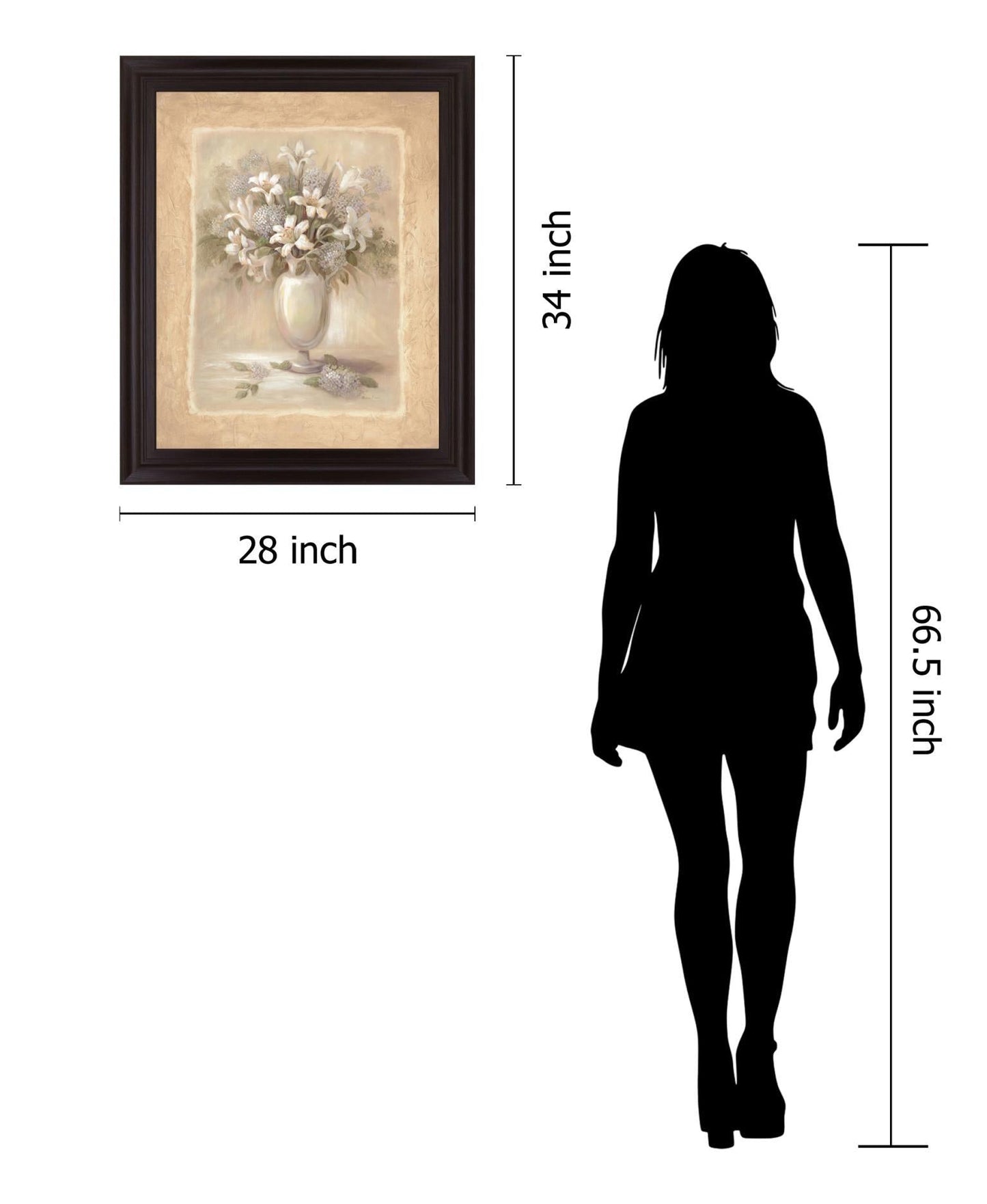 Ivory Blossom Vase - 28" x 34" Framed Wall Art Classy Art