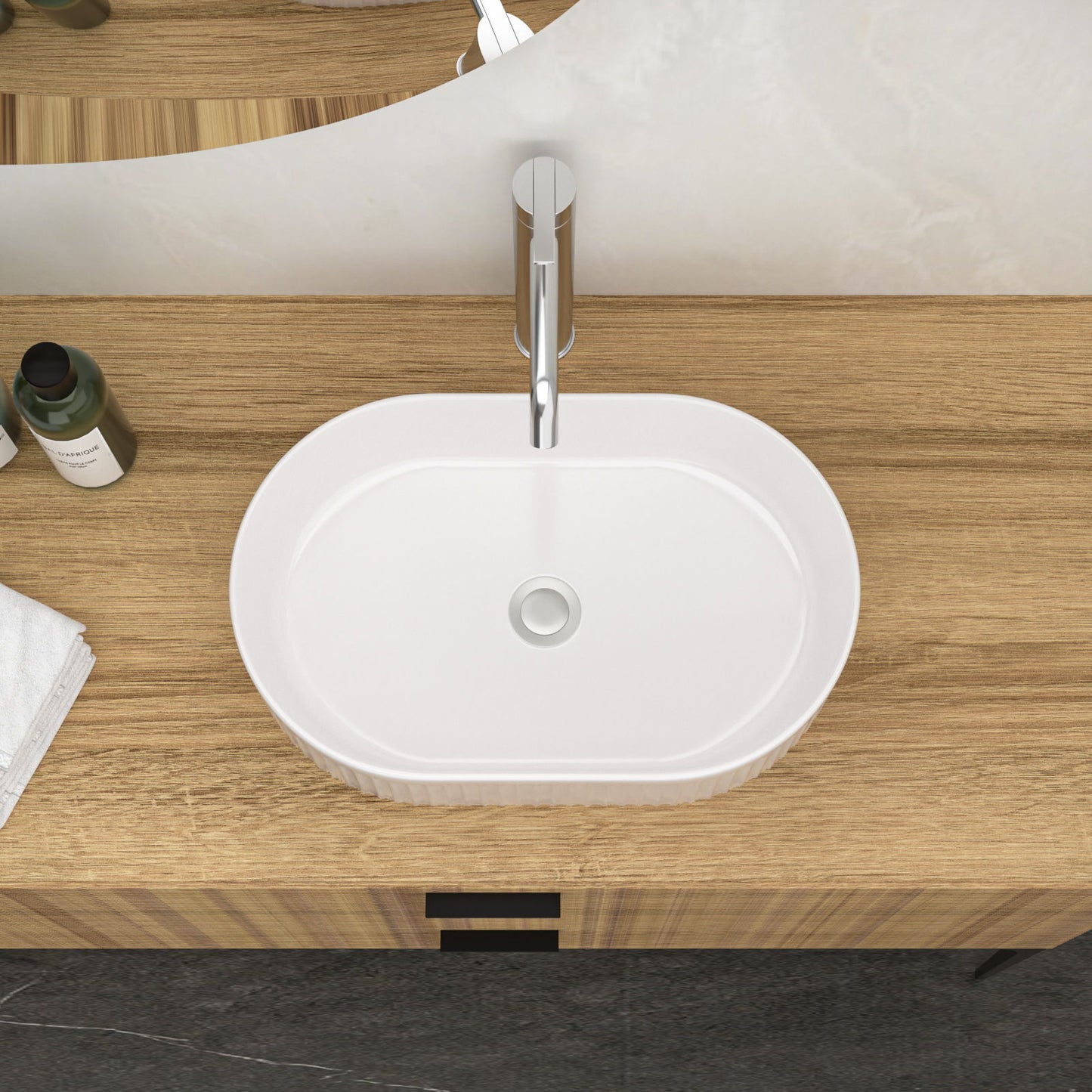 Vessel Oval Bathroom Sink - White Daily Nest
