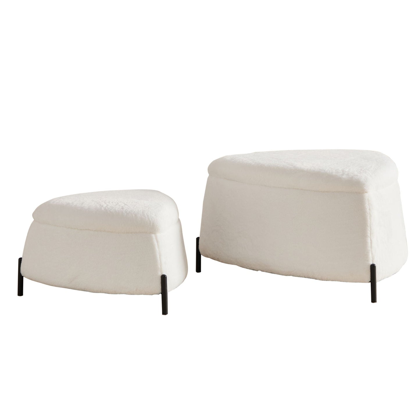Upholstered Storage Ottoman Set With Reversible Lid - Snoozhouse