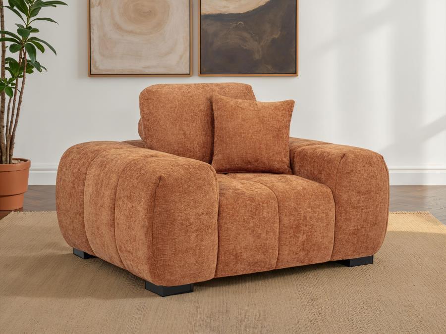 Octavia - Fabric Upholstered Track Arm Accent Chair Coaster Fine Furniture