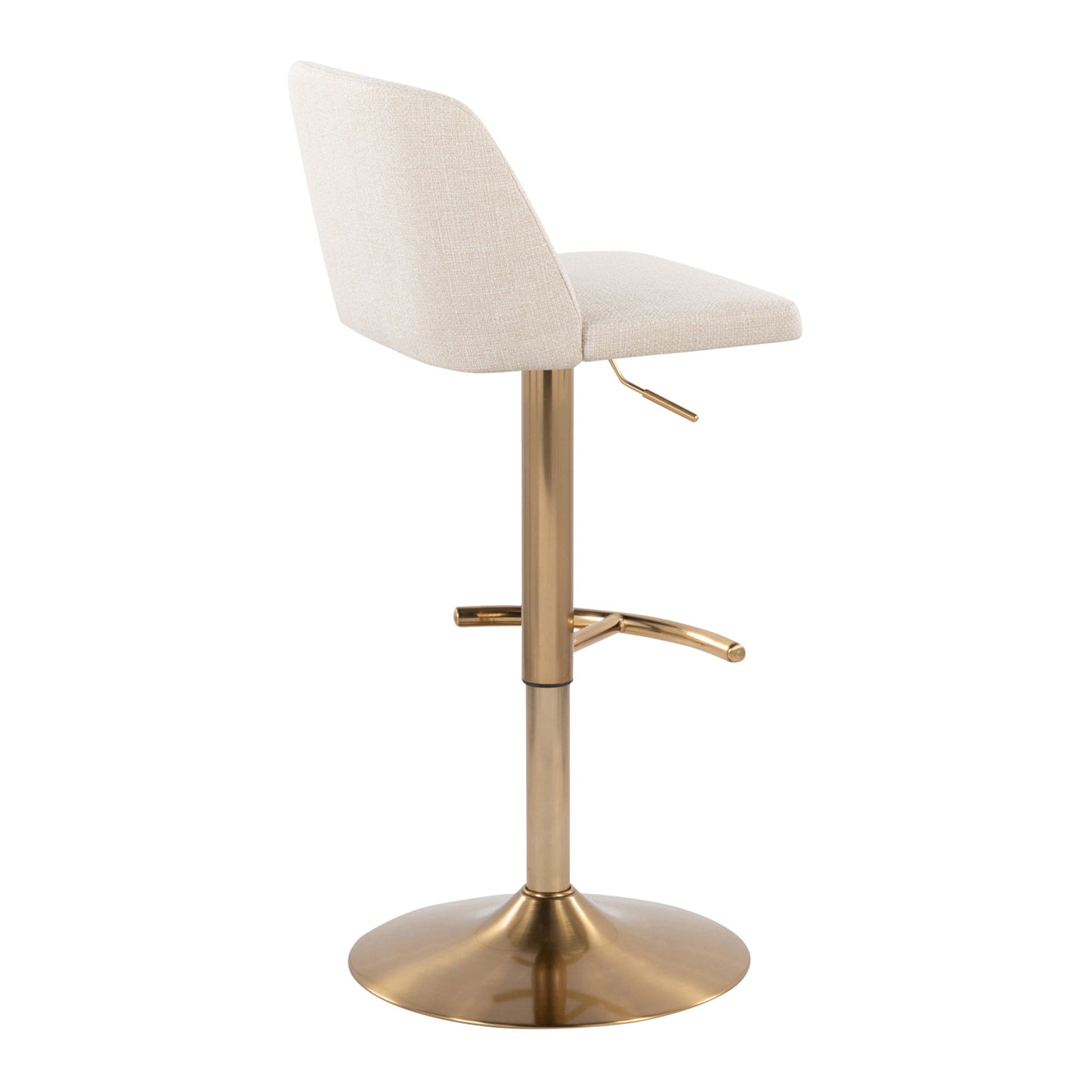 Toriano - Contemporary Adjustable Barstool With Swivel With Rounded T Footrest (Set of 2) Lumi Source