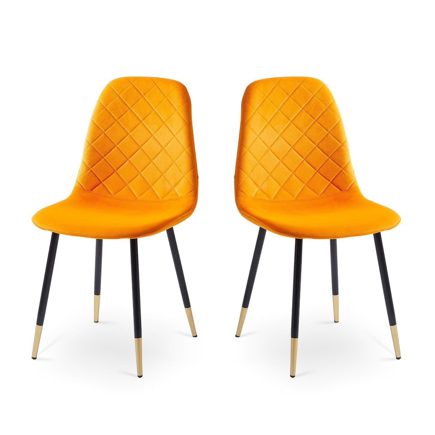 Velvet Tufted Accent Chairs With Golden Color Metal Legs, Modern Dining Chairs For Living Room Home Essentials