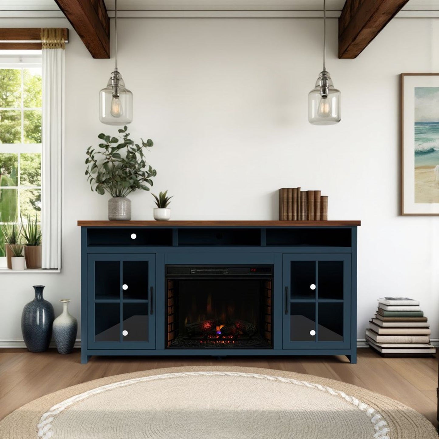 Nantucket - 74" Fireplace TV Stand Console Legends