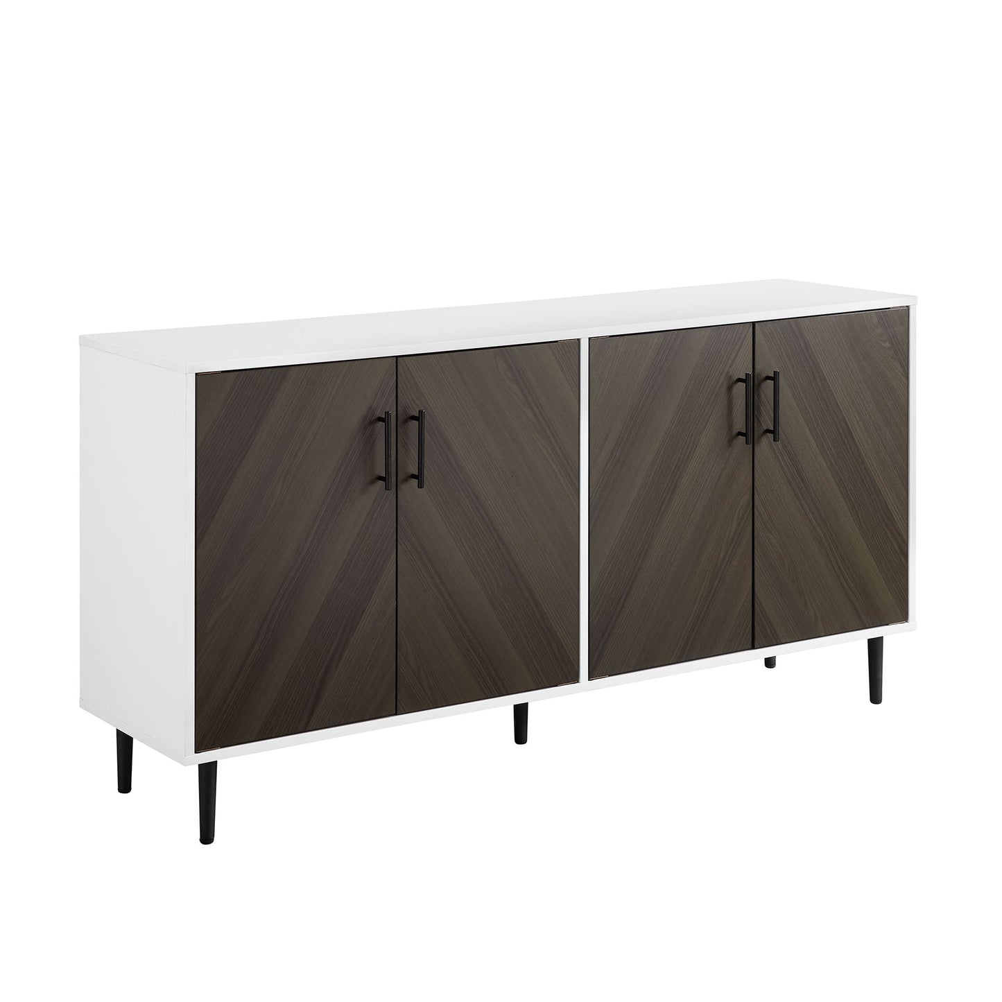 Mid-Century Modern Faux Bookmatch Door Buffet Walker Edison