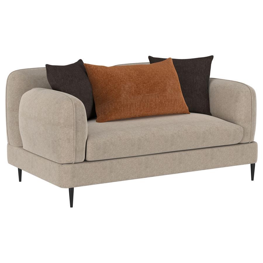 Jade - Chenille Upholstered Modern Track Arm Loveseat Coaster Fine Furniture