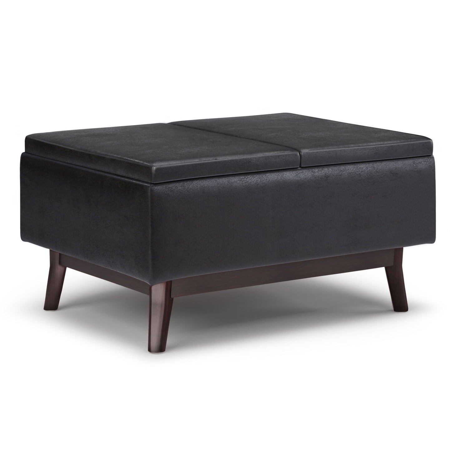 Owen - Tray Top Small Coffee Table Upholstered Storage Ottoman Simpli-Home