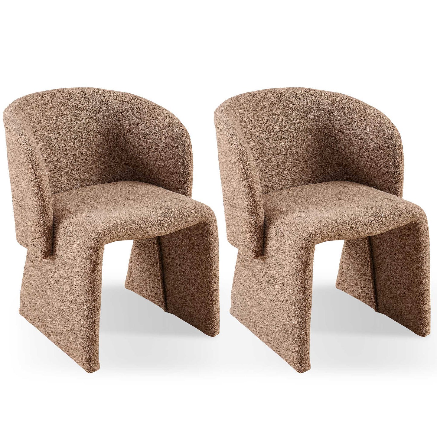 Modern Accent Chair Brown Single Sofa Chair, Upholstered Side Chair Teddy Comfy Chair For Dining Room / Bedroom / Living Room / Reception Home Essentials