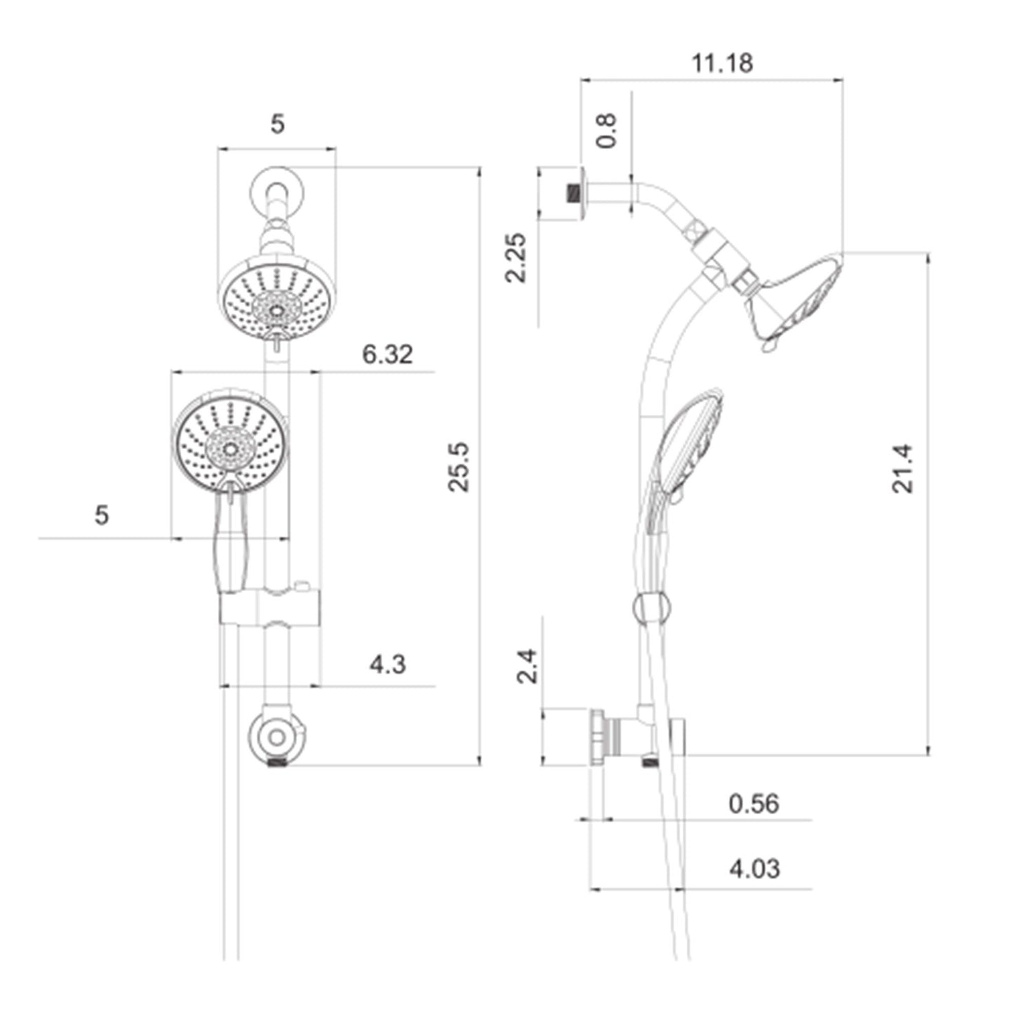 Dual Shower Head With Adjustable Slide Bar And Multi Function Settings Daily Nest