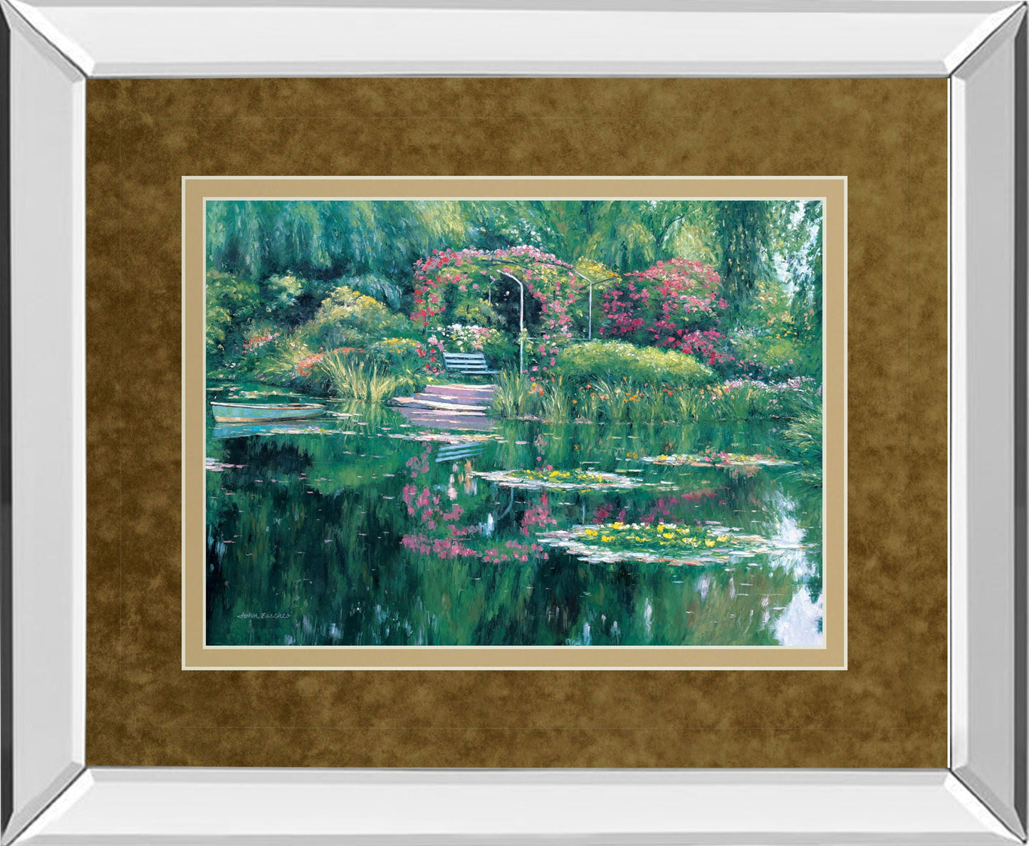 Swamp Scene - Mirror Framed Print Wall Art - Green Classy Art