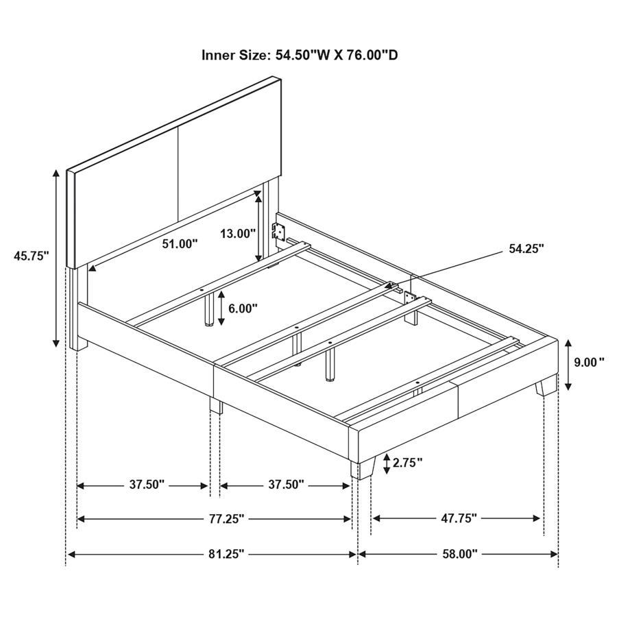 Dorian - Upholstered Panel Bed CoasterEveryday