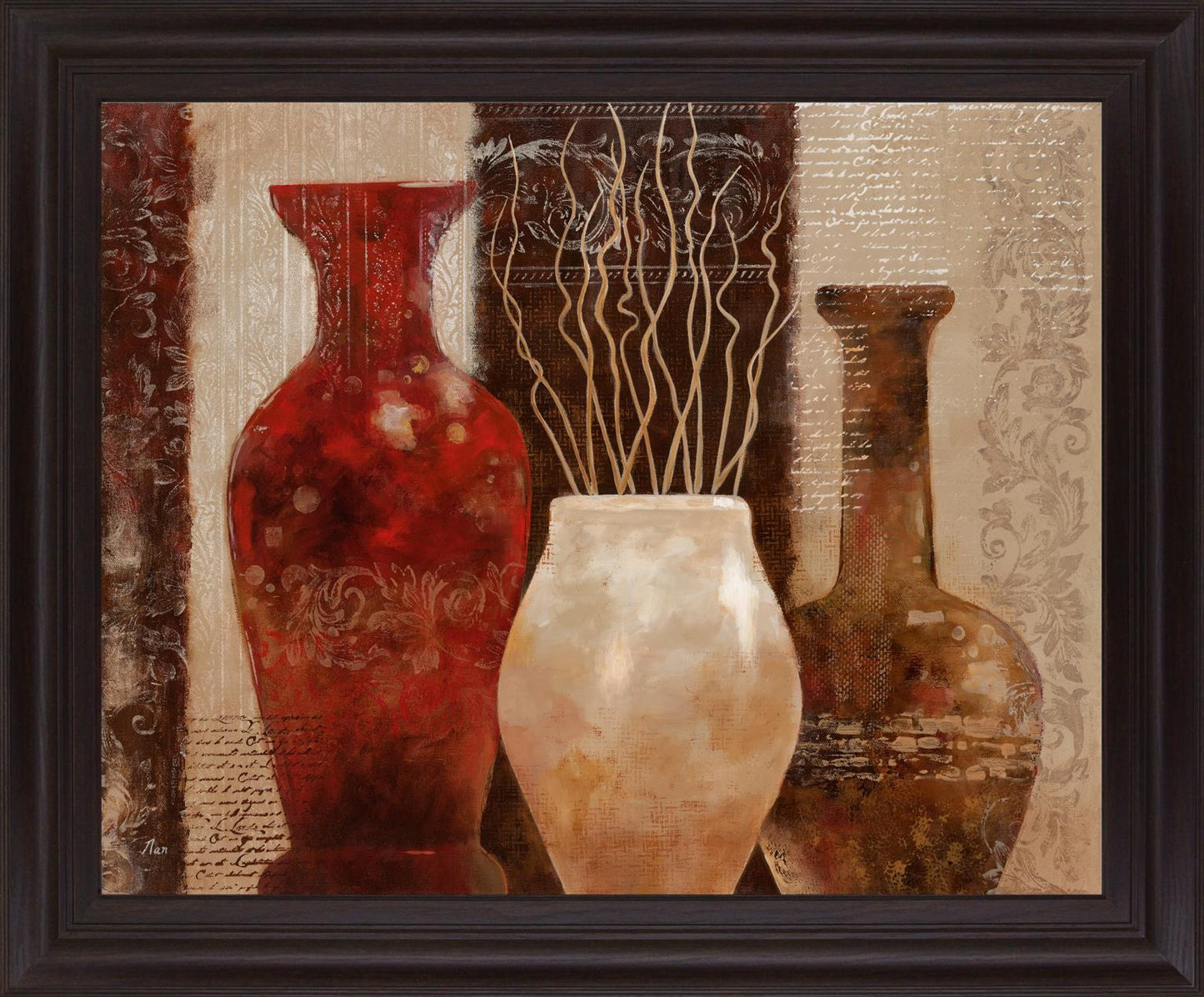 Umber Trio Harmony - 28" x 34" Framed Wall Art Classy Art