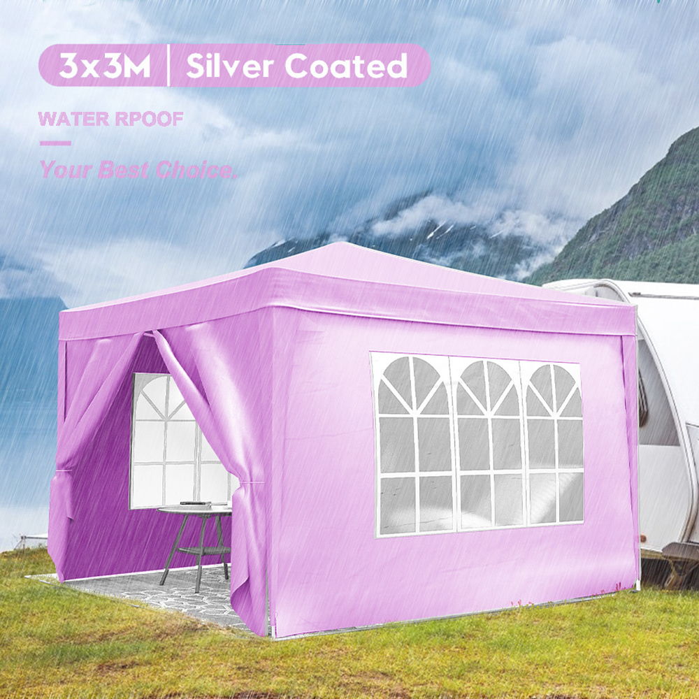 10'X10' Folding Canopy With 4 Removable Sidewalls Outdoor Event Shelter UPF 50+ Gazebo Portable Tents For Parties Beach Camping Wedding Ez Pop Up Canopy 4 Pieces Weight Bag + Carry Bag Home Essentials