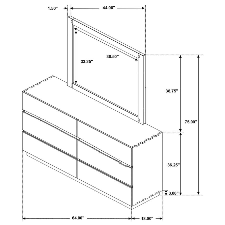 Winslow - 6-Drawer Dresser CoasterElevations