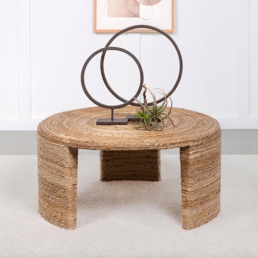 Artina - Woven Rattan Round Table Coaster Fine Furniture
