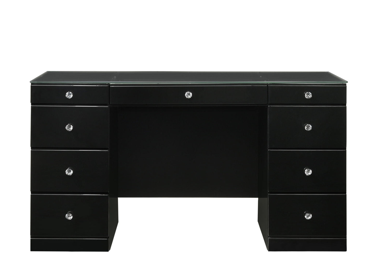 Avery - Vanity Desk With Glass Top Crown Mark