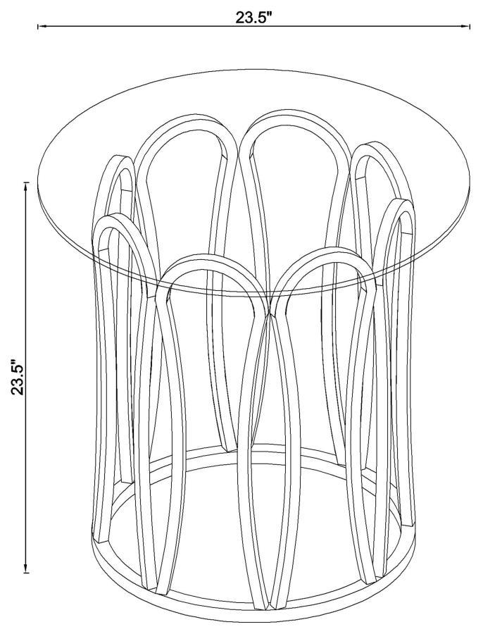 Monett - Round Glass Top Table CoasterEssence