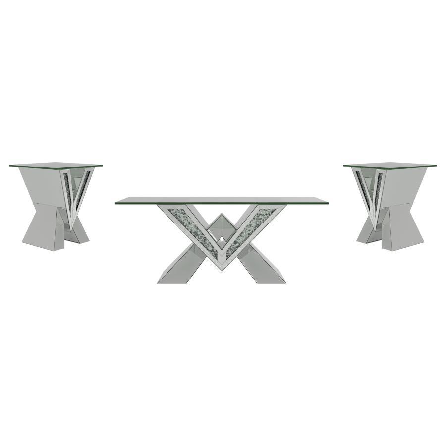 Taffeta - Mirrored Coffee Table Set Coaster Fine Furniture