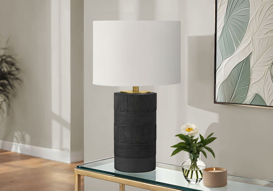 Table Lamp, Lighting, Resin, Contemporary - Black / Cream 8th Street