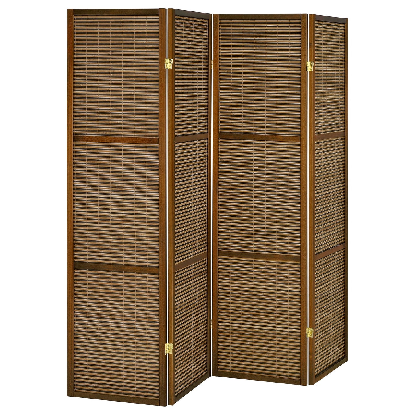 Browning - 4-Panel Bamboo Room Divider Folding Screen - Walnut Coaster Fine Furniture