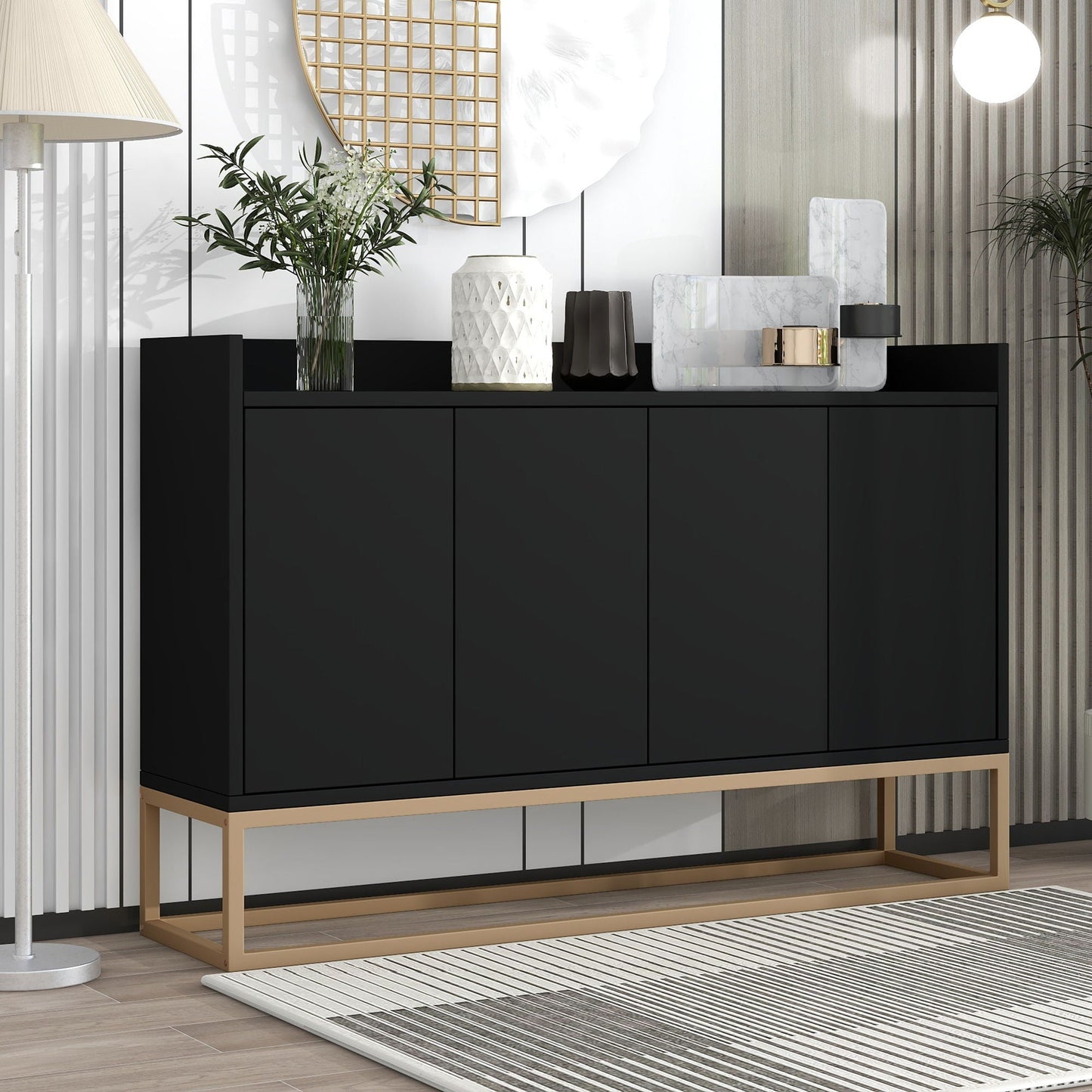 Modern Sideboard Elegant Buffet Cabinet With Large Storage Space For Dining Room, Entryway Hearth and Haven