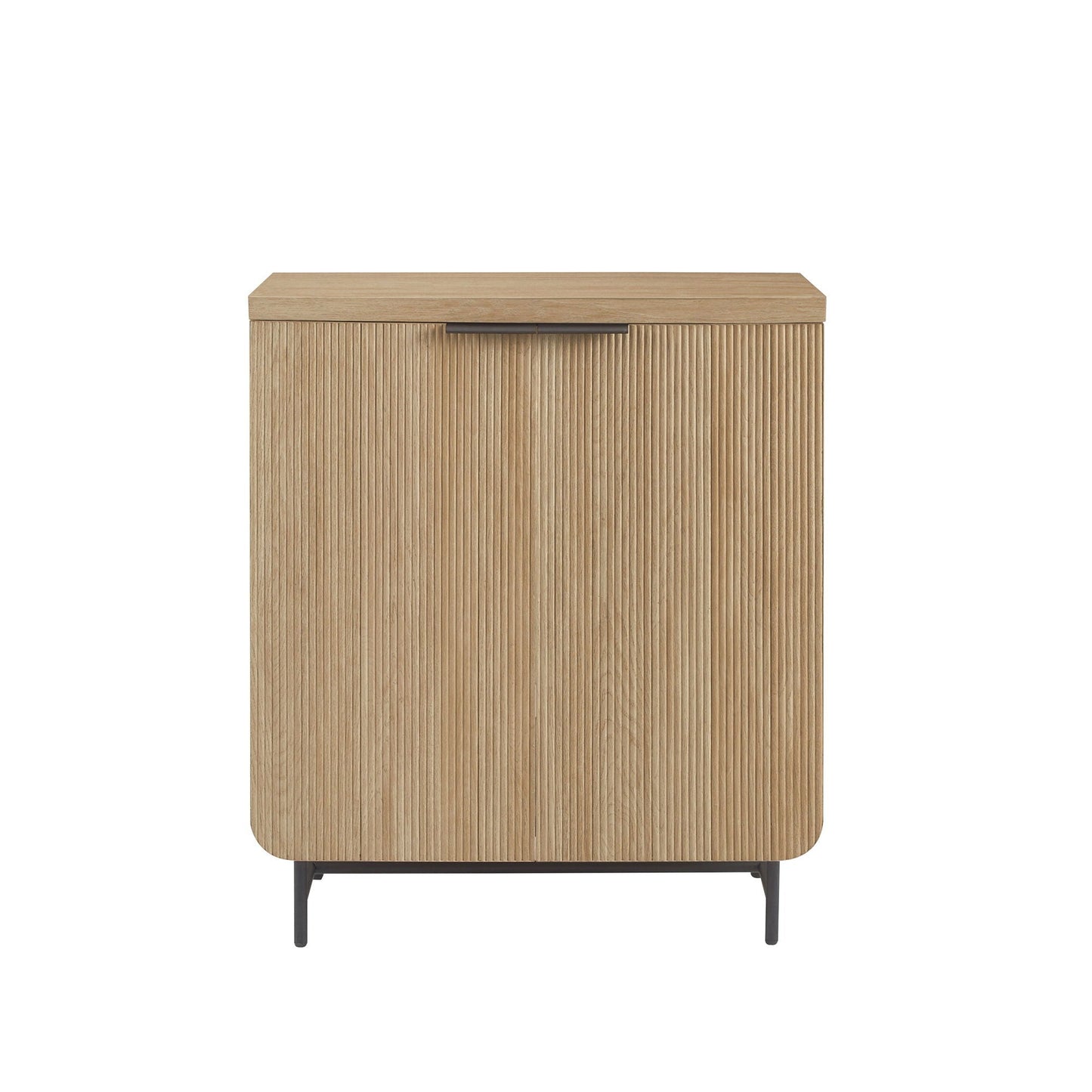 Modern Scandi Fluted Door Storage Console - Coastal Oak Walker Edison