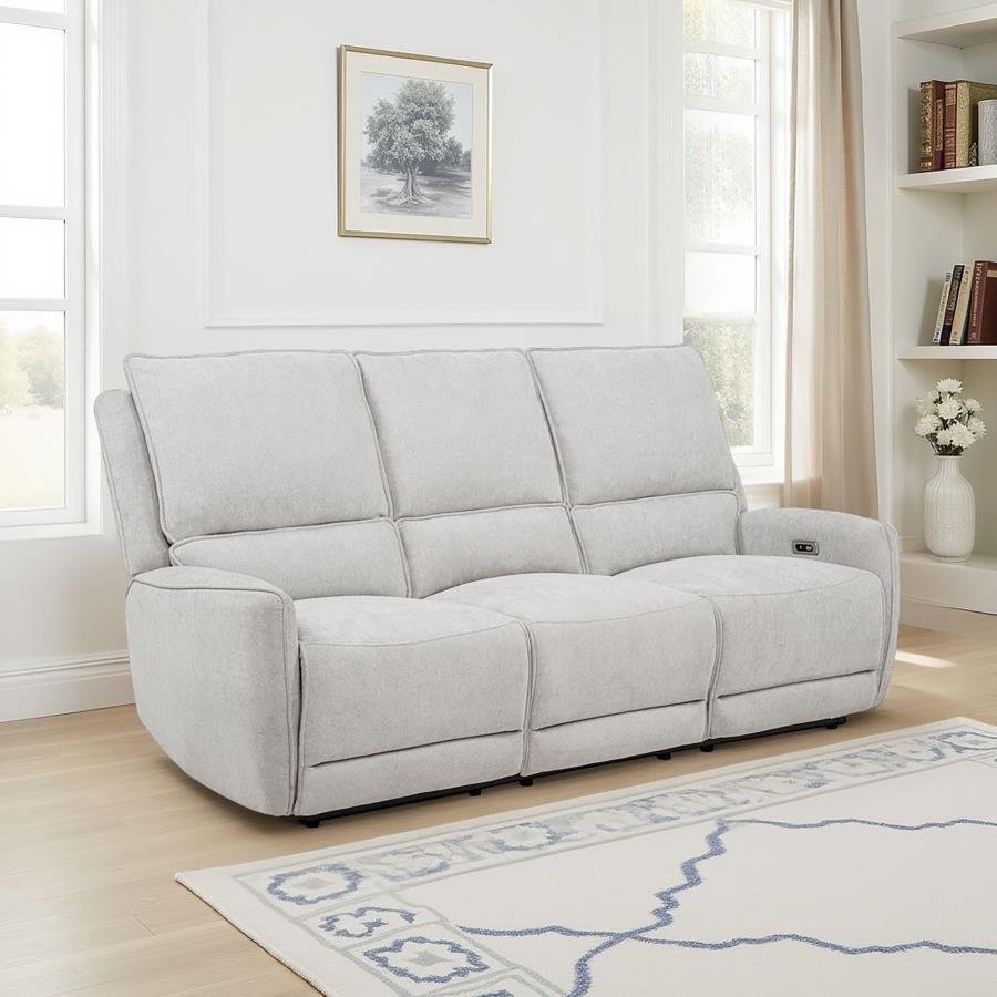 Sylmar - Chenille Upholstered Power Reclining Sofa - Dove Gray Coaster Fine Furniture