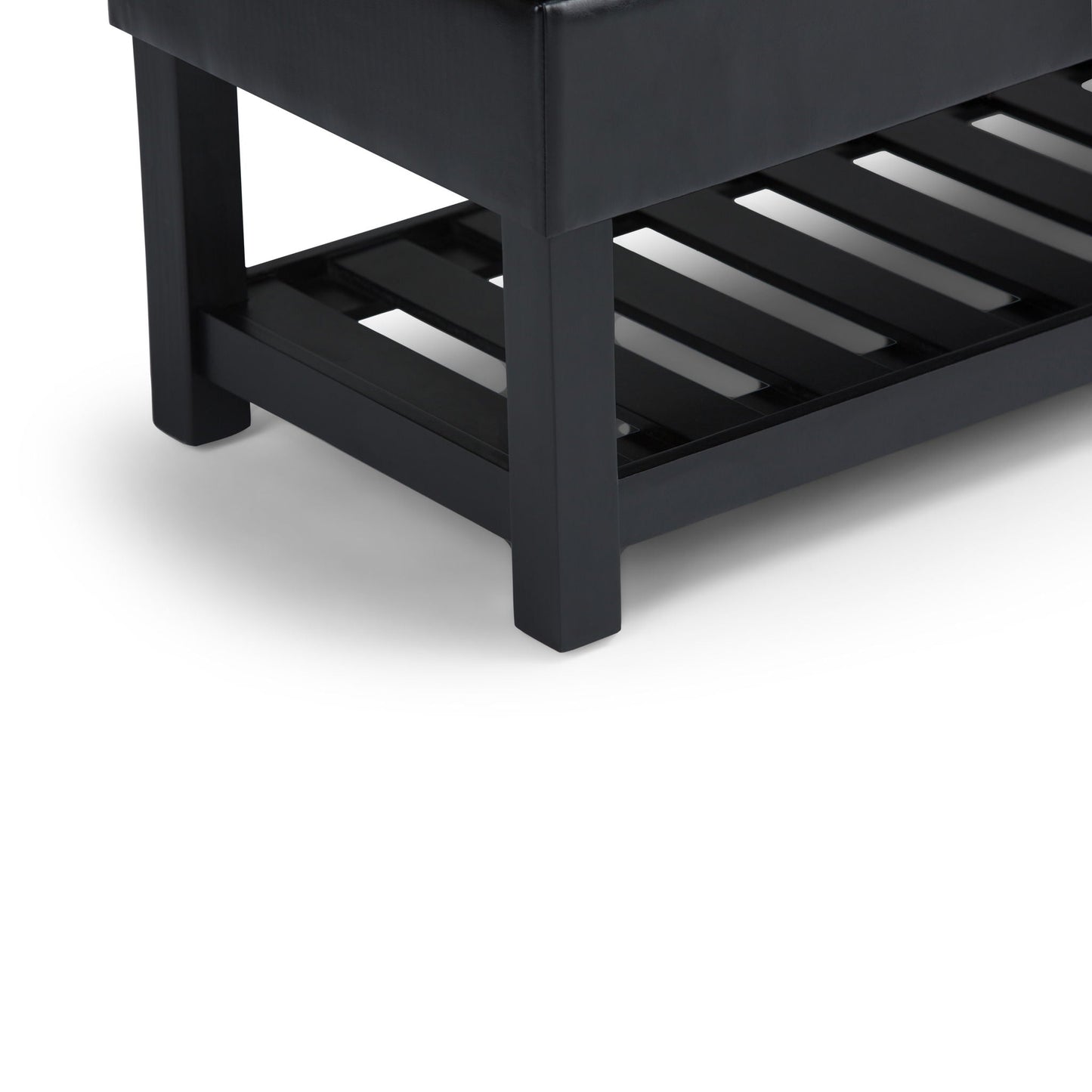 Saxon - Upholstered Transitional Storage Ottoman Bench Simpli-Home