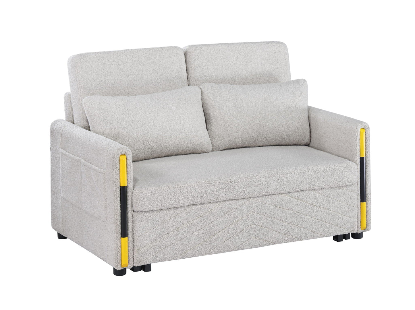 Percy - Teddy Velvet Sleeper Loveseat With Dual-Pull Sleeper Design Lilola Home