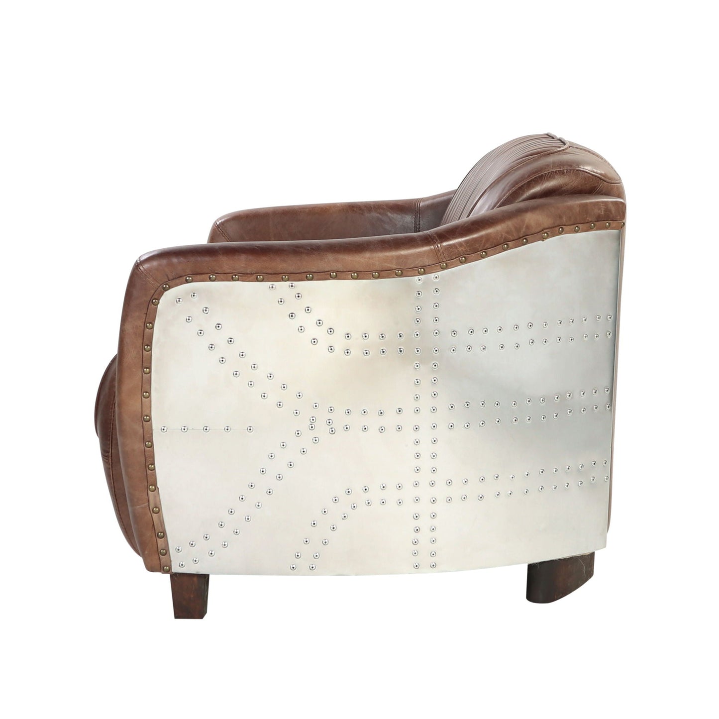 Brancaster - Grain Leather Loveseat - Brown Acme