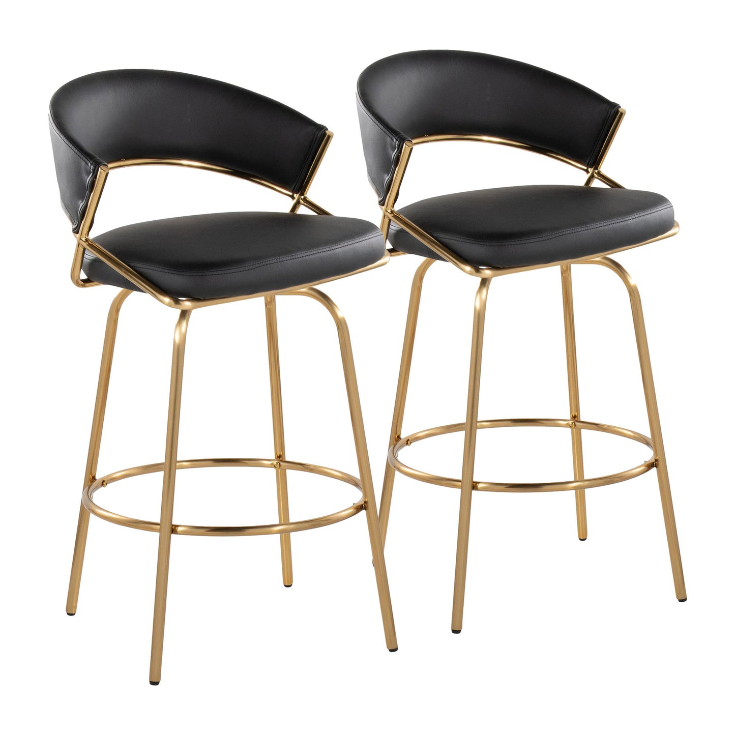 Jie - Glam Fixed Height Counter Stool (Set of 2) Lumi Source