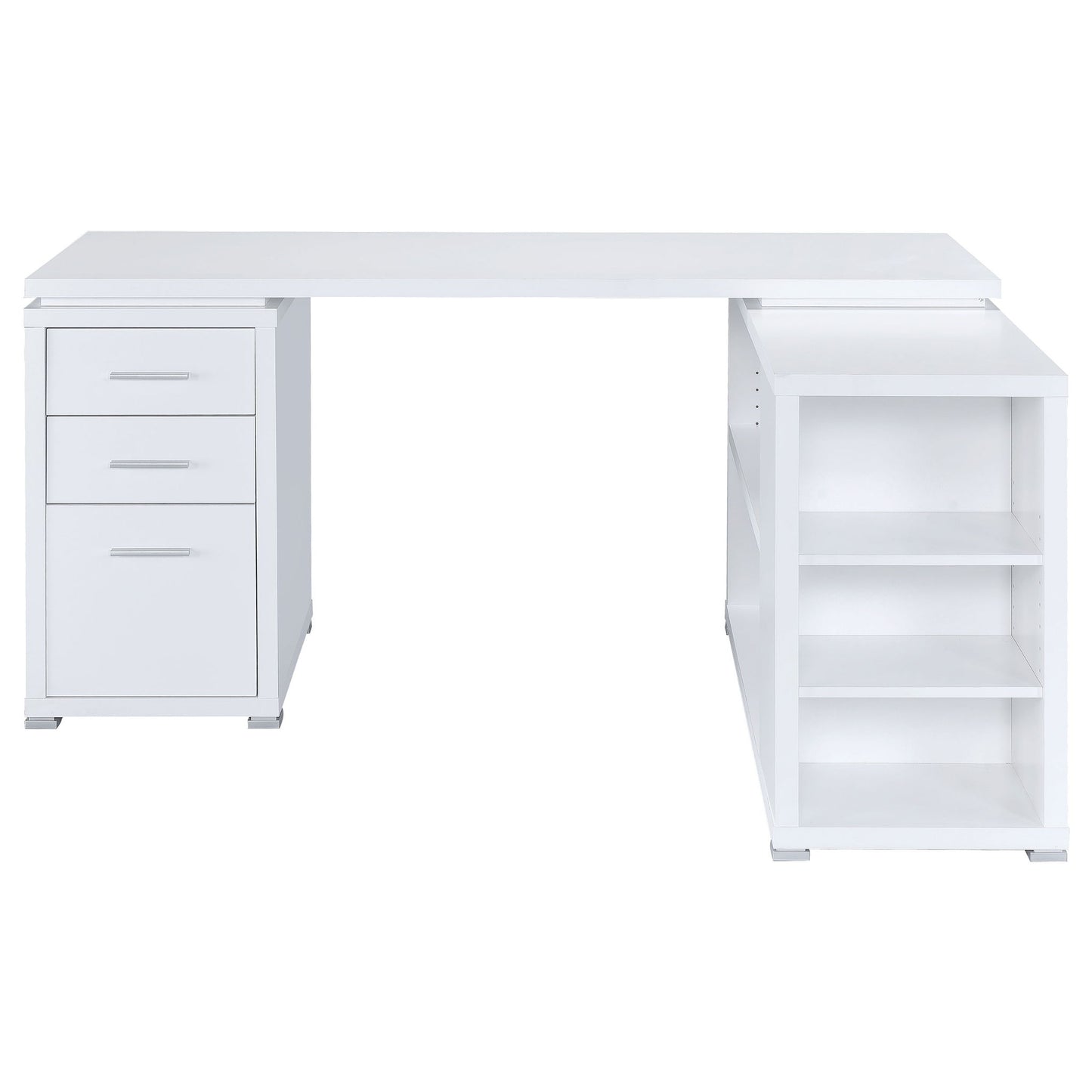 Transitional L Shape Computer Desk With Multiple Storage And Built In File Cabinet Home Essentials