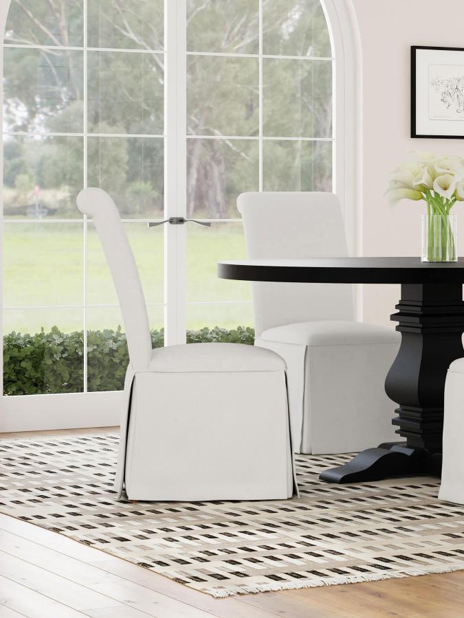 Shawna - Upholstered Skirted Dining Chair (Set of 2) Coaster Fine Furniture