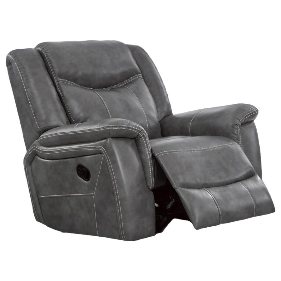 Conrad - Upholstered Padded Arm Glider Recliner - Gray CoasterEveryday