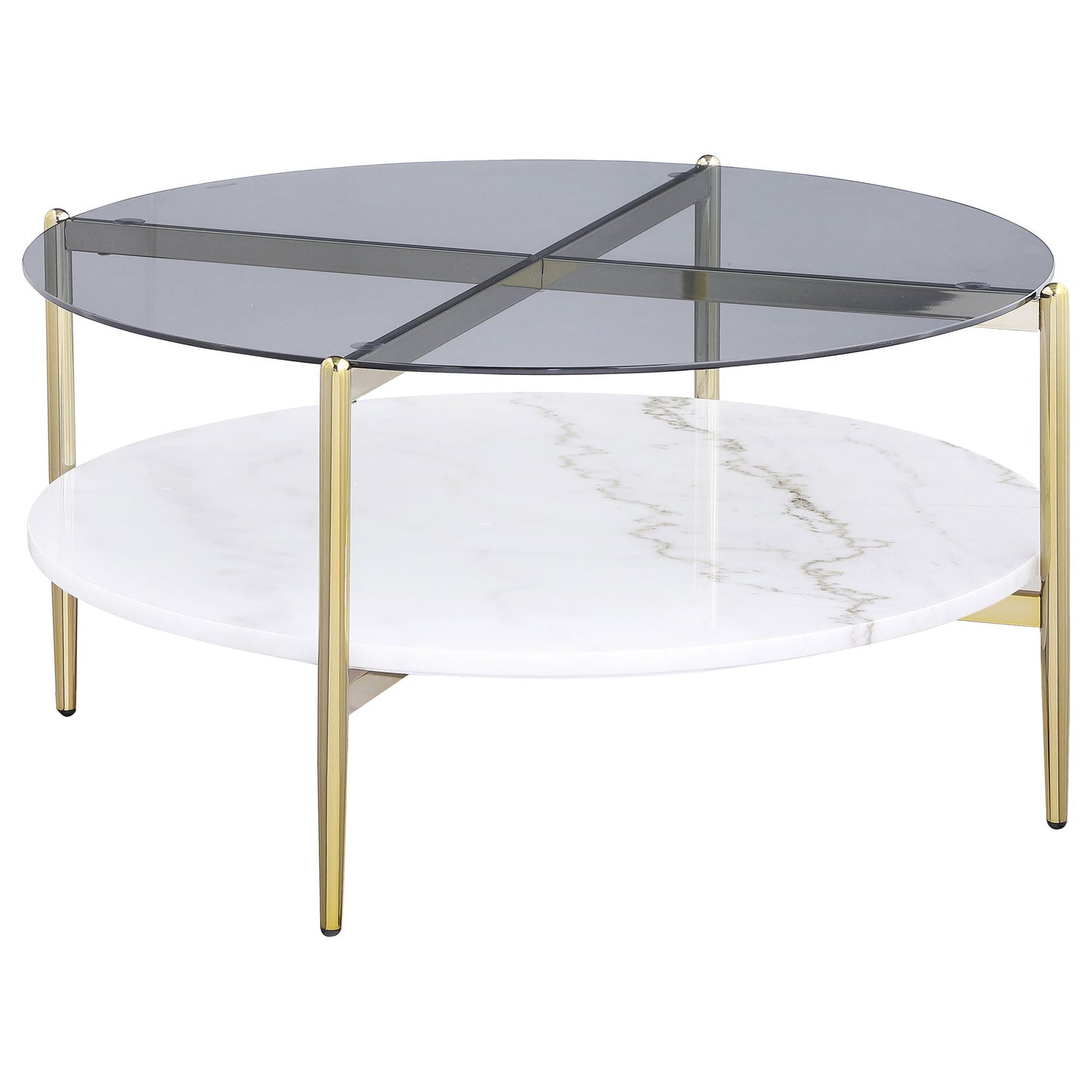 Jonelle - Round Glass Top Table CoasterEveryday