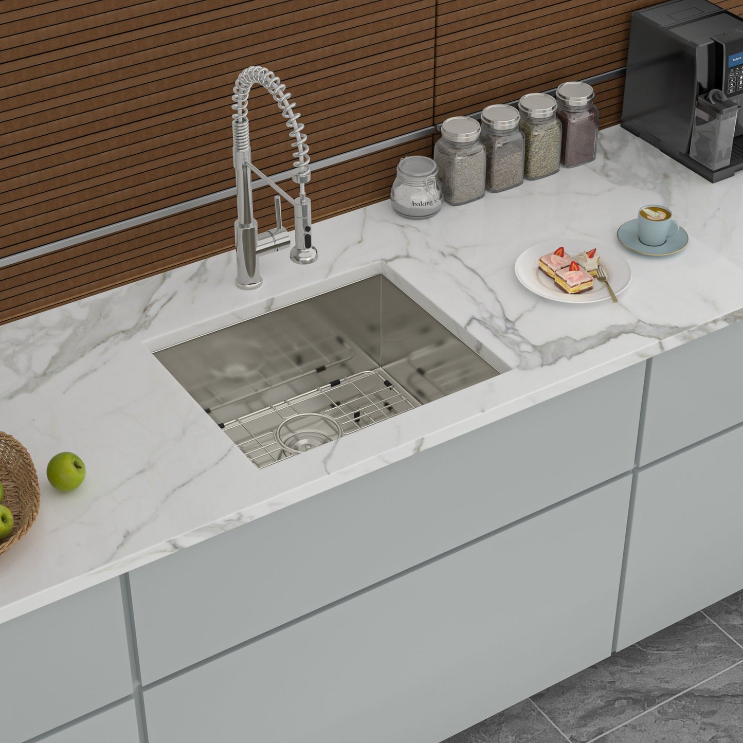 Undermount Steel Kitchen Sink, Deep Single Bowl Basin Daily Nest