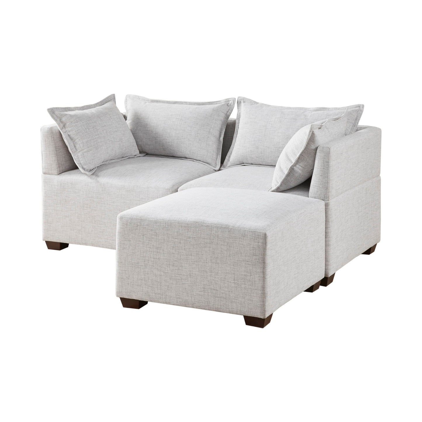 Molly - 3-Piece Modular L-Shape Sofa - Silver Gray INK+IVY
