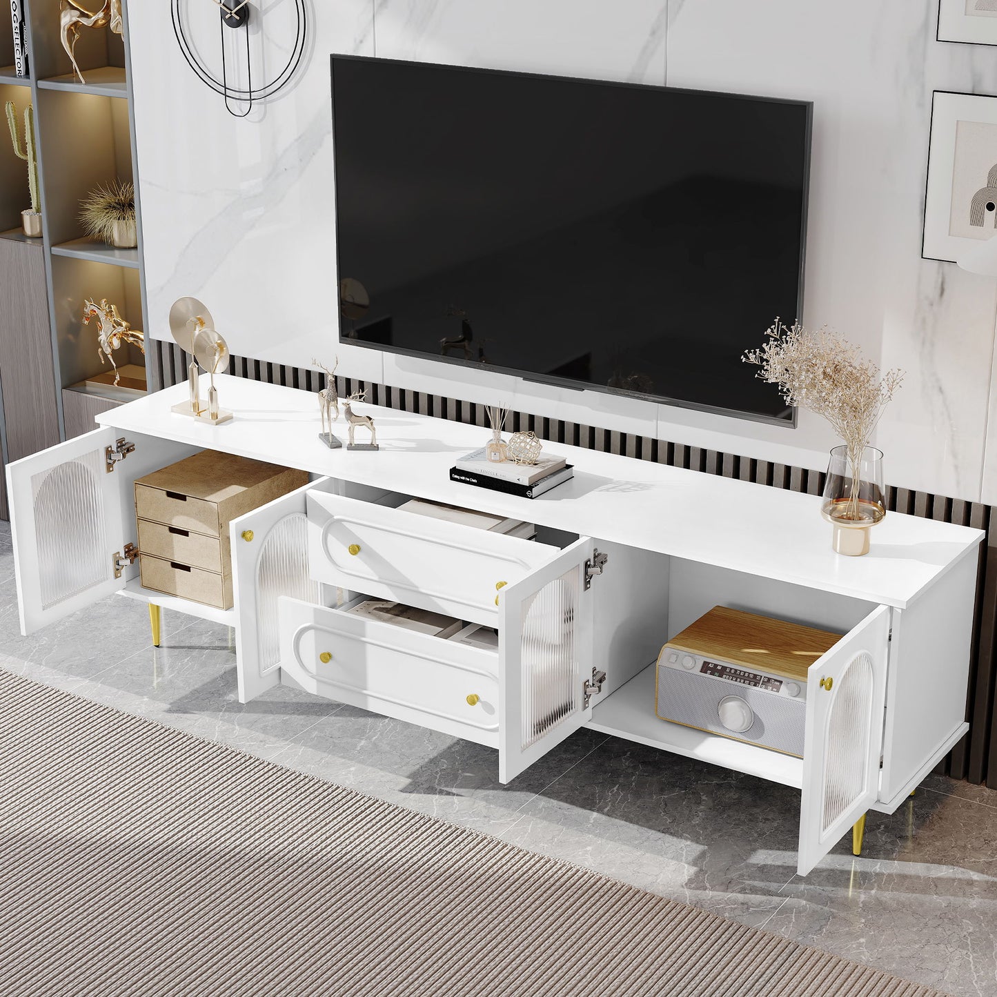 TV Cabinet With 2 Drawers And 2 Cabinets Hearth and Haven