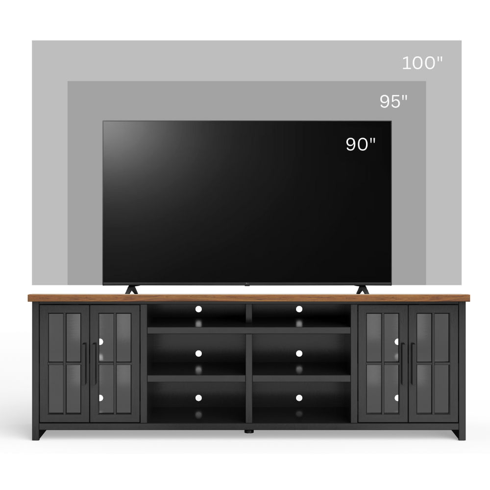 Essex - TV Stand Console For TVs Up To 100" - Black, Whiskey Legends
