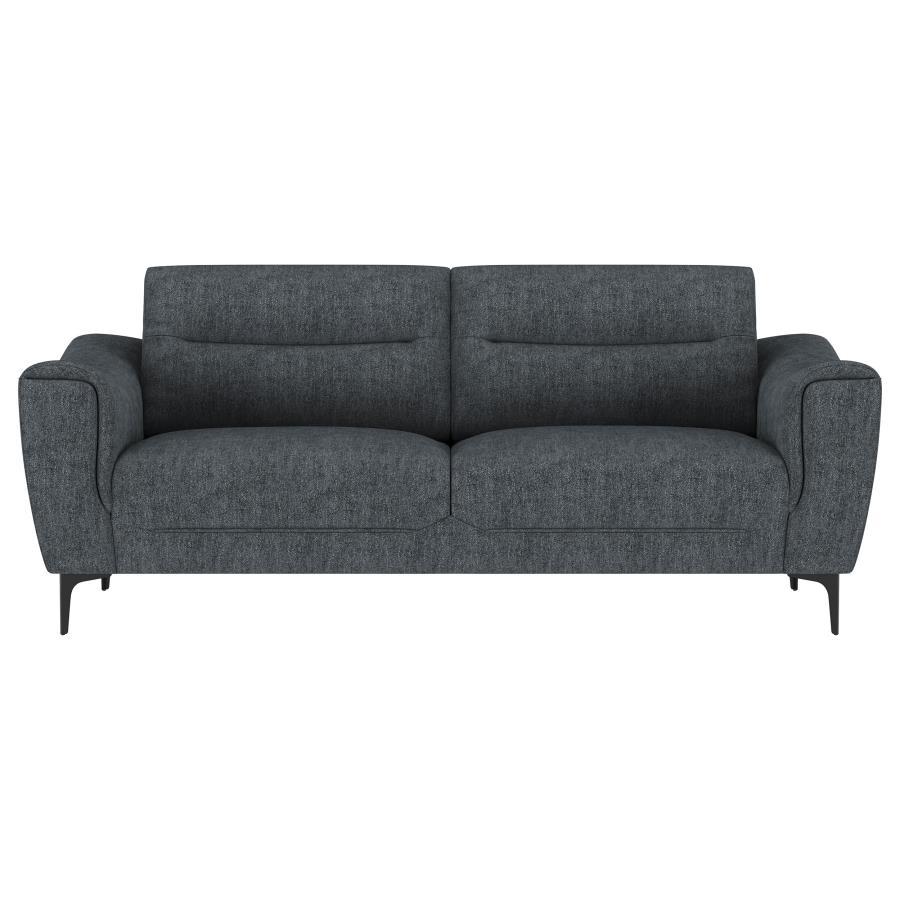 Nolan - Upholstered Sloped Track Arm Sofa - Charcoal Coaster Fine Furniture