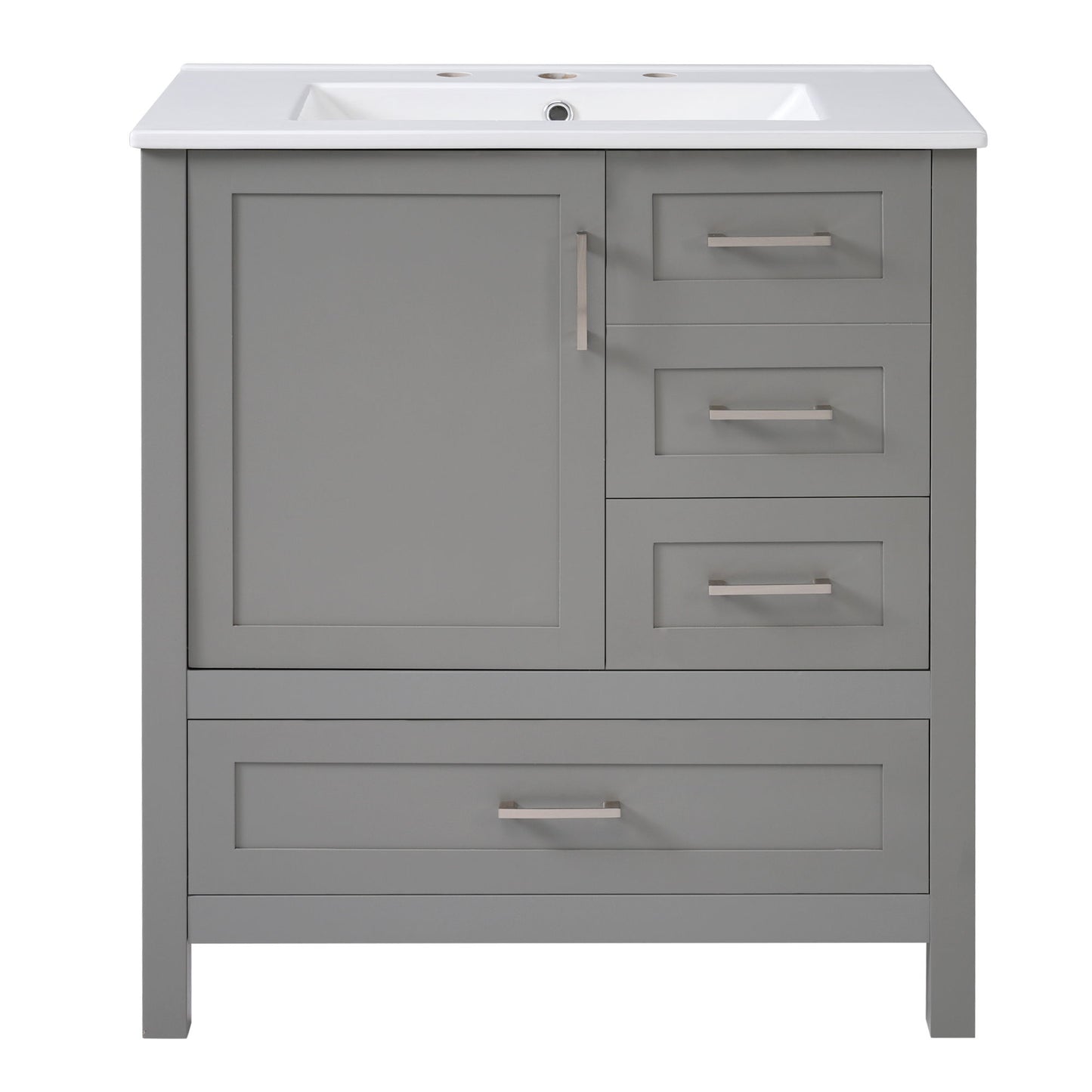 Modern Bathroom Vanity With Ceramic Sink, Solid Frame And Storage Solutions Hearth and Haven