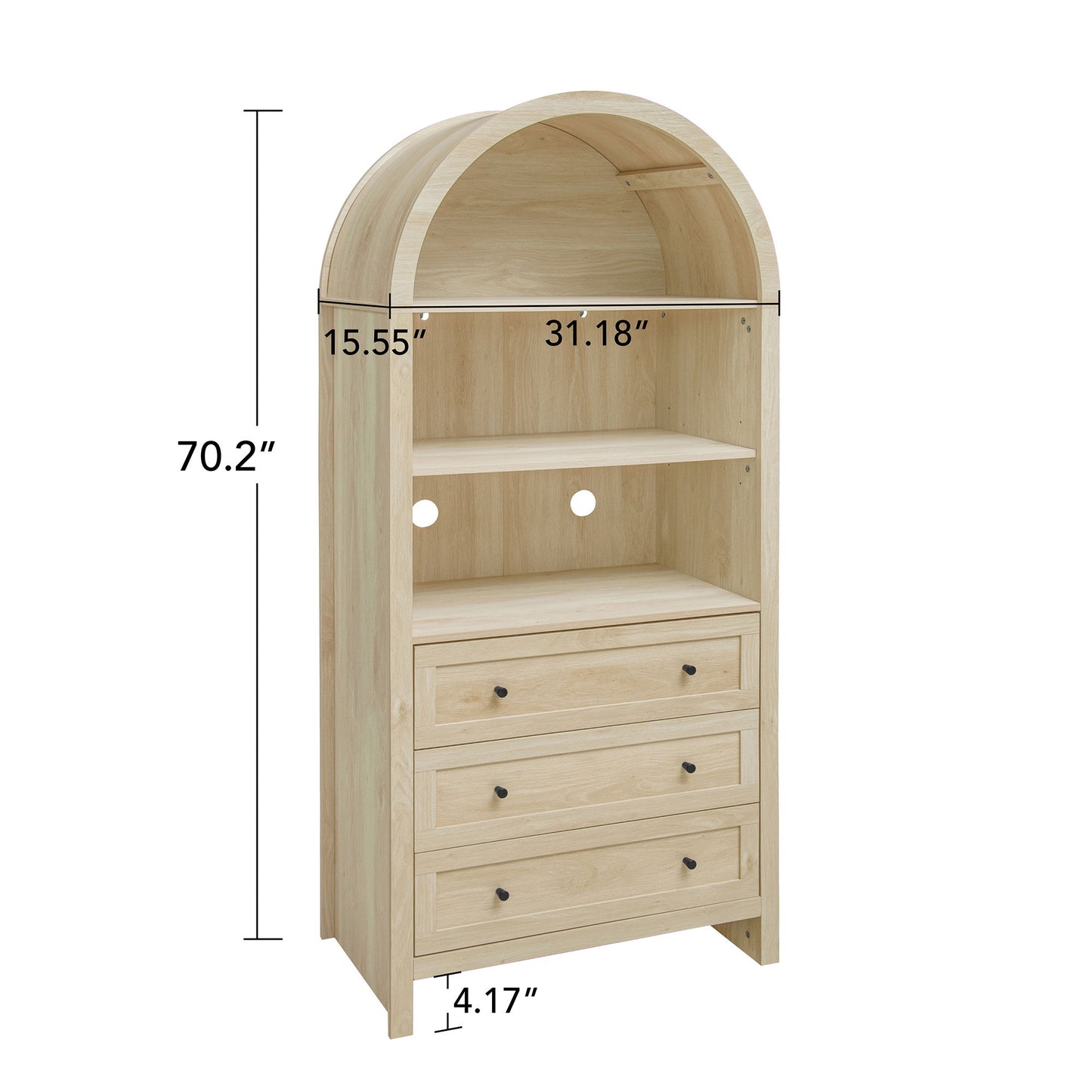 Arched Kitchen Pantry, Modern Farmhouse Wood Kitchen Storage Cabinets, Arched Storage Display Cabinet With Adjustable Shelves, Versatile Cupboard For Kitchen, Dining Room, Living Room - Natural Home Essentials