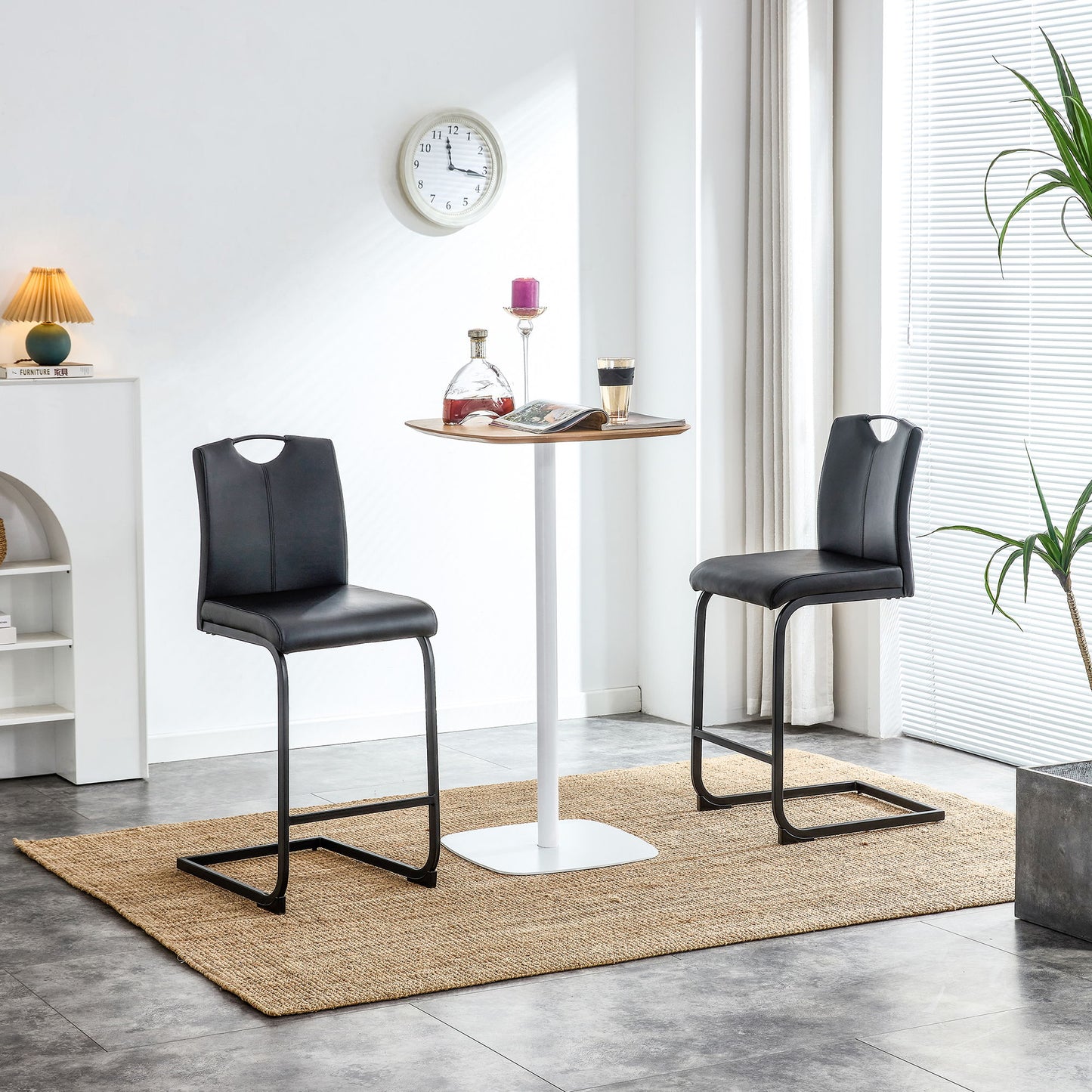 PU Chair Barstool Dining Counter Height Chair (Set of 2) Home Essentials