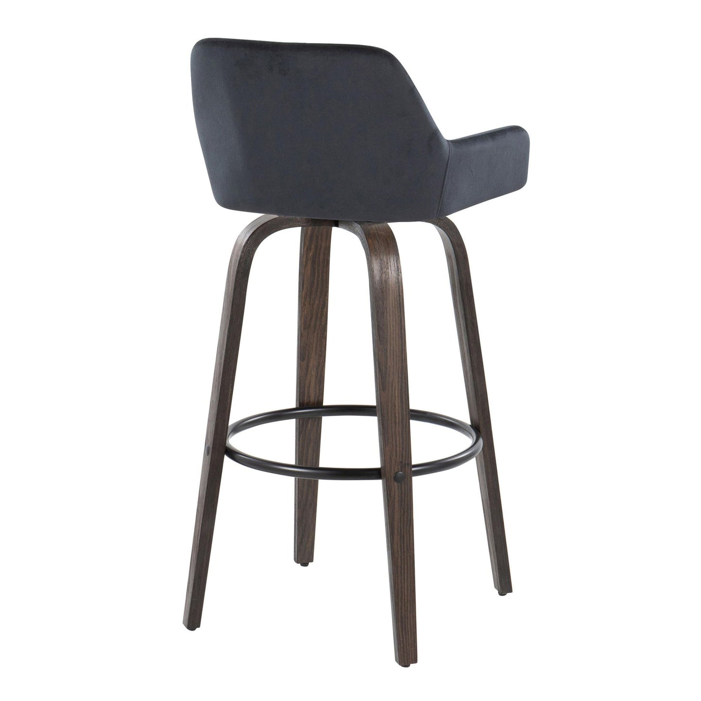 Daniella - Contemporary Fixed Height, Barstool With Swivel With Round Footrest (Set of 2) Lumi Source