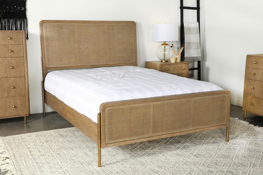 Arini - Rattan Panel Bed CoasterElevations