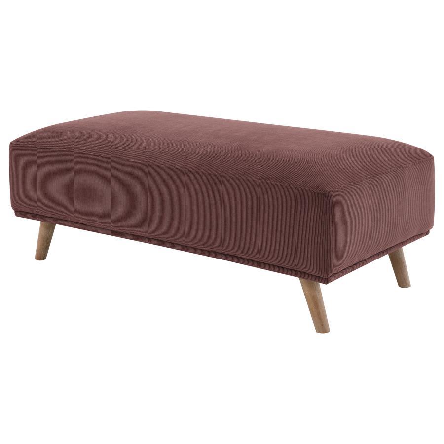 Elizabeth - Corduroy Upholstered Ottoman - Wine Red Coaster Fine Furniture