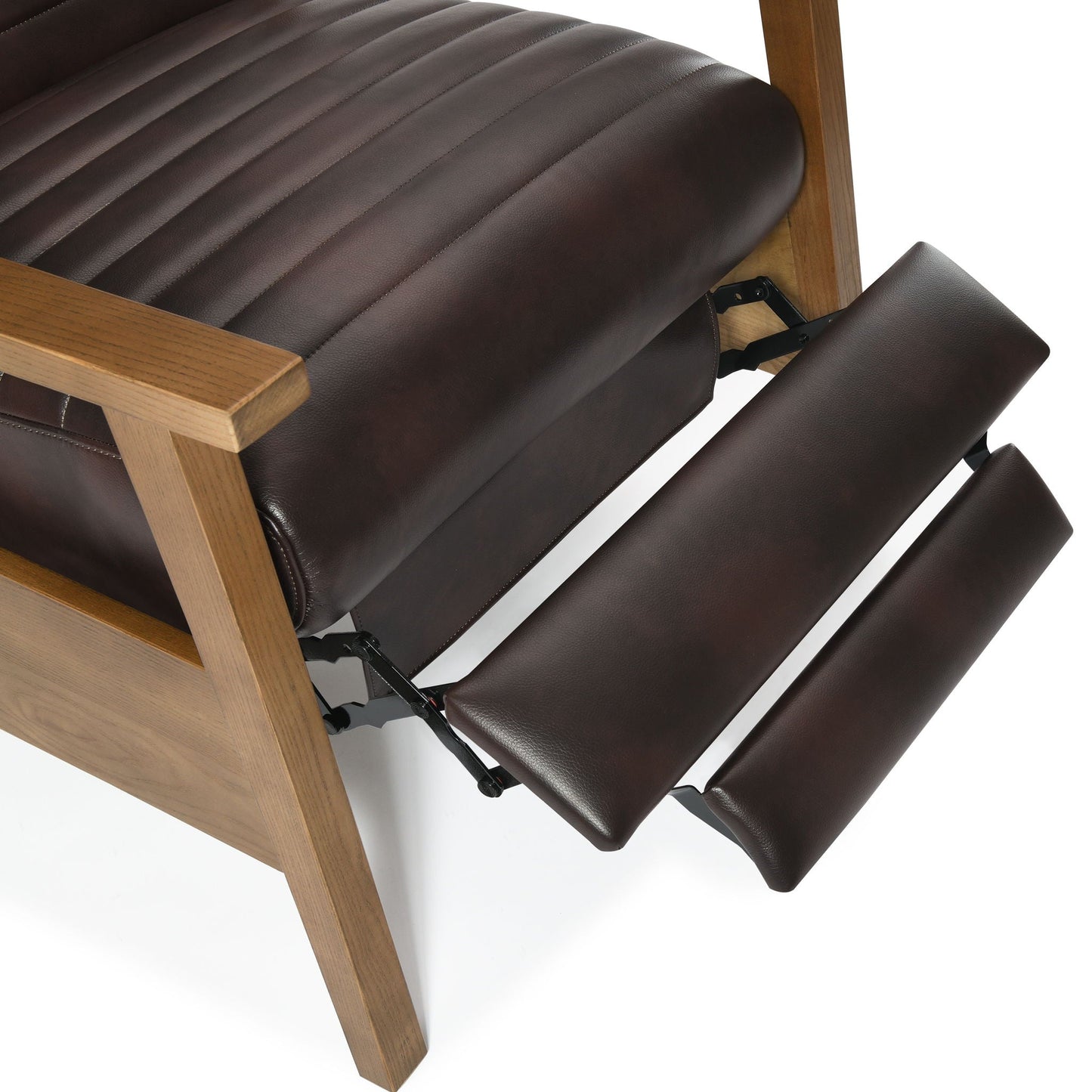 Asher - Modern Push Back Recliner With Wood Arms Home Essentials